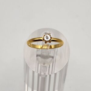 Gold Tone Illusion Set Diamond Chip Ring (6)